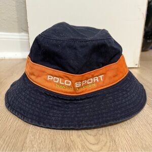 Vintage Polo Sport Ralph Lauren Bucket Hat Cap Size Large
